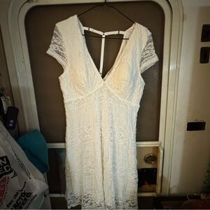 Charlotte Russe Cream Lace Mini Dress